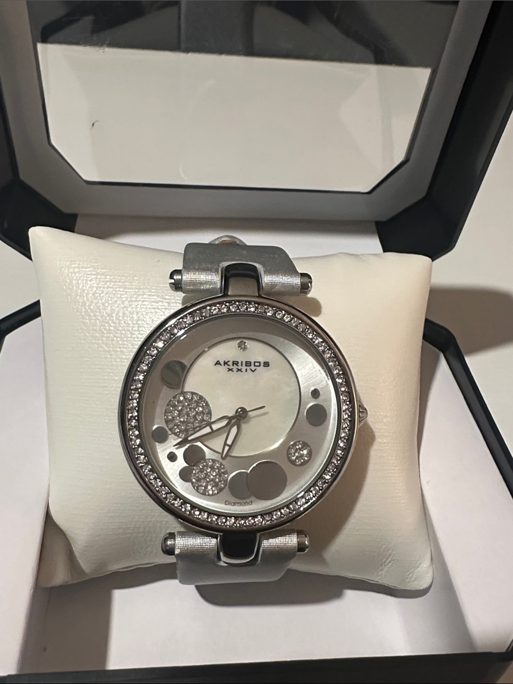 Akribos XXIV Silver Tone Crystal Dial Women's Watch